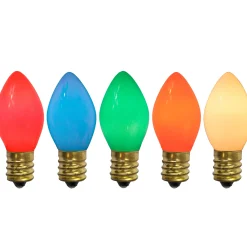 Northlight Pack Of 25 Incandescent C7 Opaque Multi-Color Christmas Replacement Bulbs