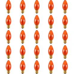 Northlight Pack Of 25 Incandescent C9 Orange Christmas Replacement Bulbs