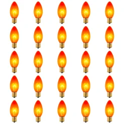 Northlight Pack Of 25 Incandescent C9 Orange Christmas Replacement Bulbs