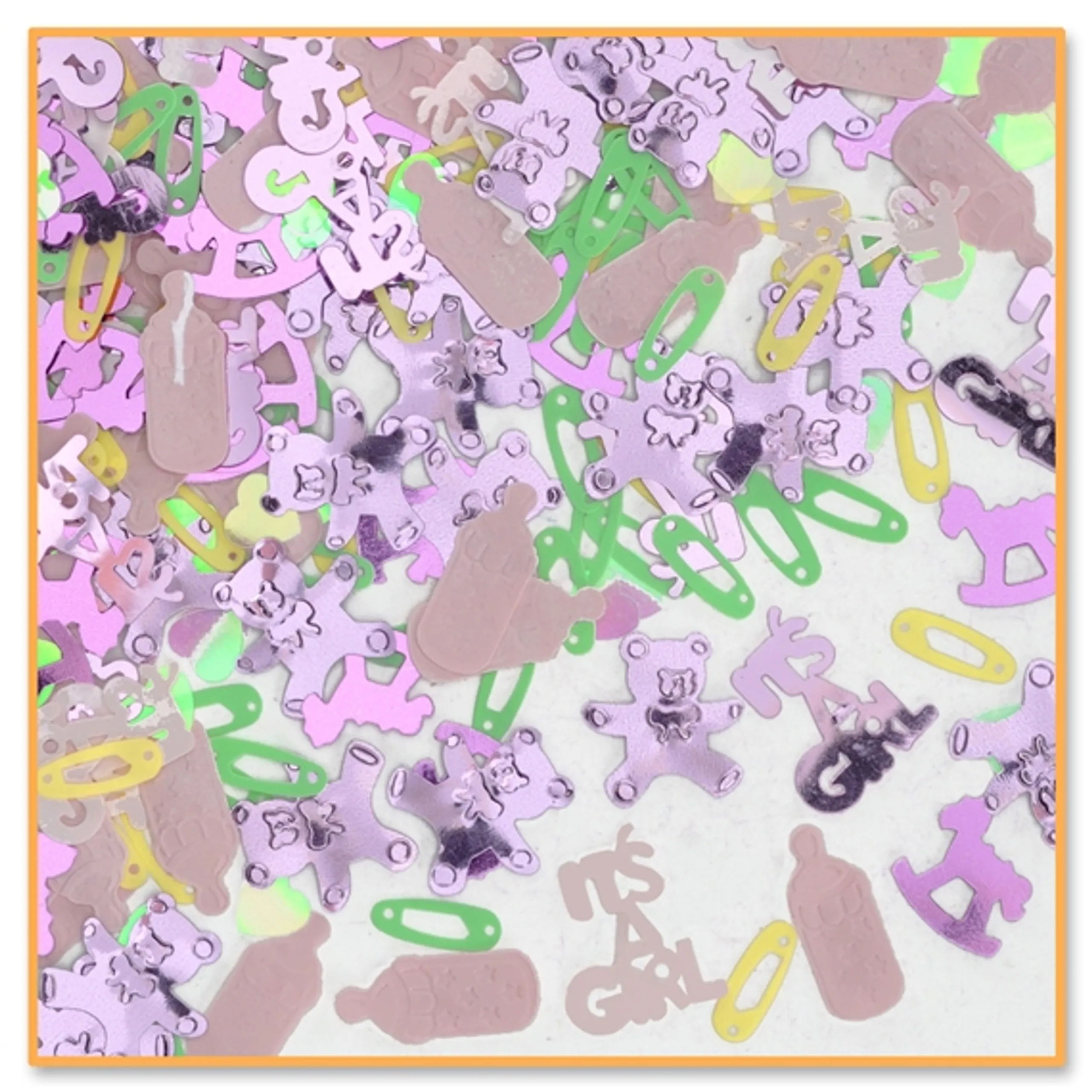 Beistle Pack Of 6 Multicolor "It's A Girl" Baby Shower Confetti Bags 0.5 Oz.