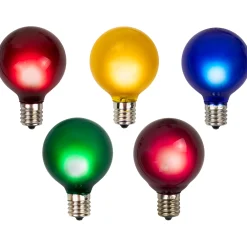 Northlight Pack Of 10 Multi-Color Satin G50 Globe Christmas Replacement Bulbs