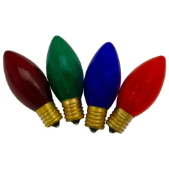 Northlight Pack Of 4 Multi-Colored C9 Transparent Christmas Replacement Bulbs