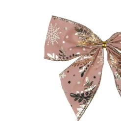 Bows*Northlight Pack Of 6 Pink And Gold Snowflakes 2 Loop Christmas Bow Decorations 5.5