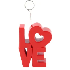 Party Central Pack Of 6 Red And Silver "Love" Photo Or Balloon Holders 6Oz.
