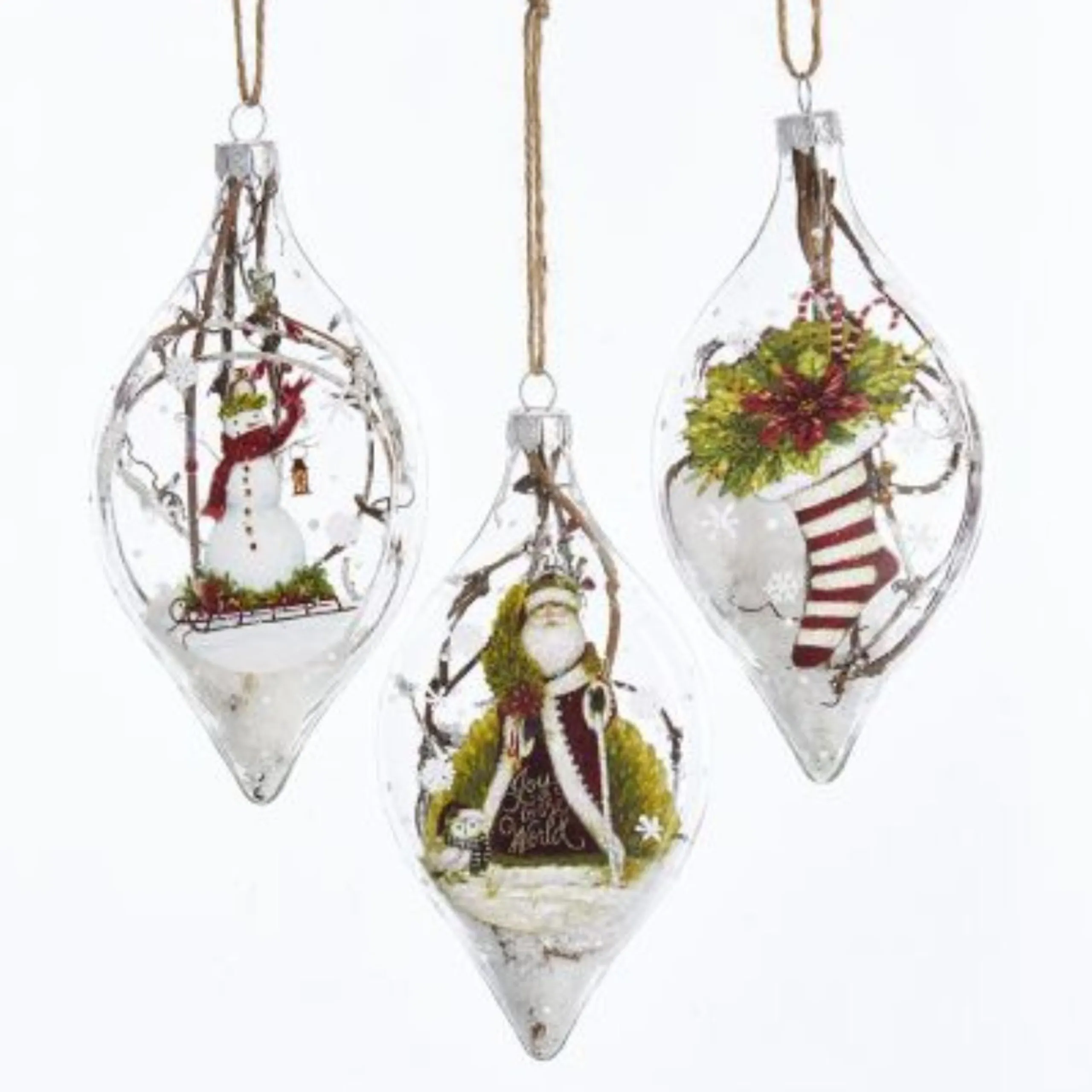 CC Christmas Decor Finials>Pack Of 6 Red And White Traditional Holiday Translucent Finial Ornaments 5.12"