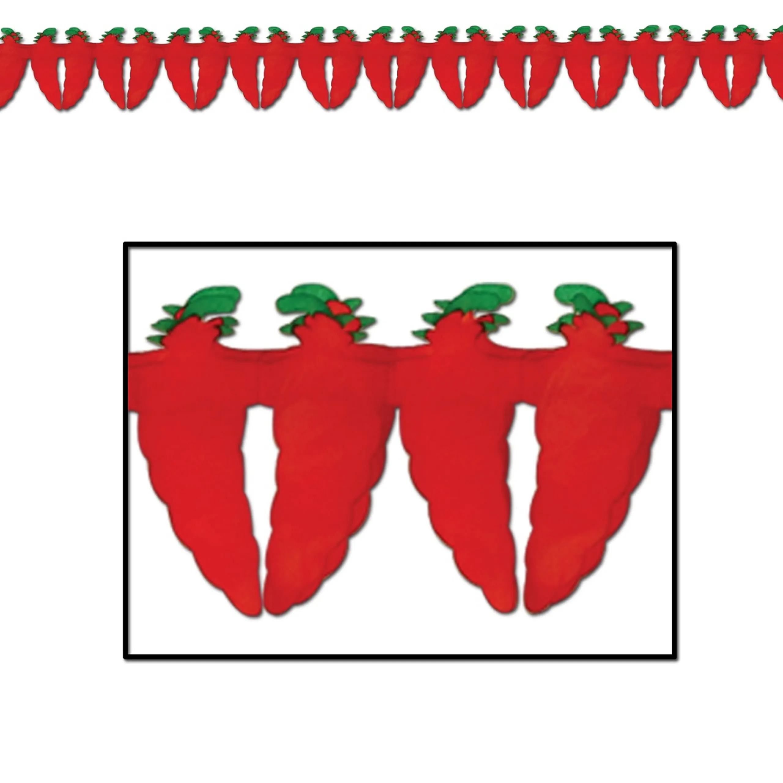 Party Central Pack Of 12 Red Hot Chili Pepper Garland Decorations 12'