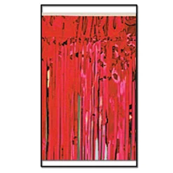 Beistle Pack Of 6 Red Metallic 2-Ply Hanging Fringe Drape Streamer Party Decorations 10'