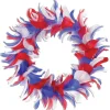 Specialty Wreaths*Beistle Pack Of 6 Red White And Blue Patriotic Decorative Party Feather Wreath 12"