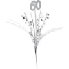 Beistle Pack Of 12 Silver Glittered '60' Metallic Star Birthday Sprays 23"