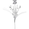 Beistle Pack Of 12 Silver Glittered '25' Metallic Star Anniversary Themed Spray 23"