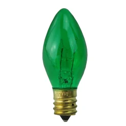 Northlight Pack Of 25 Transparent C7 Green Christmas Replacement Bulbs