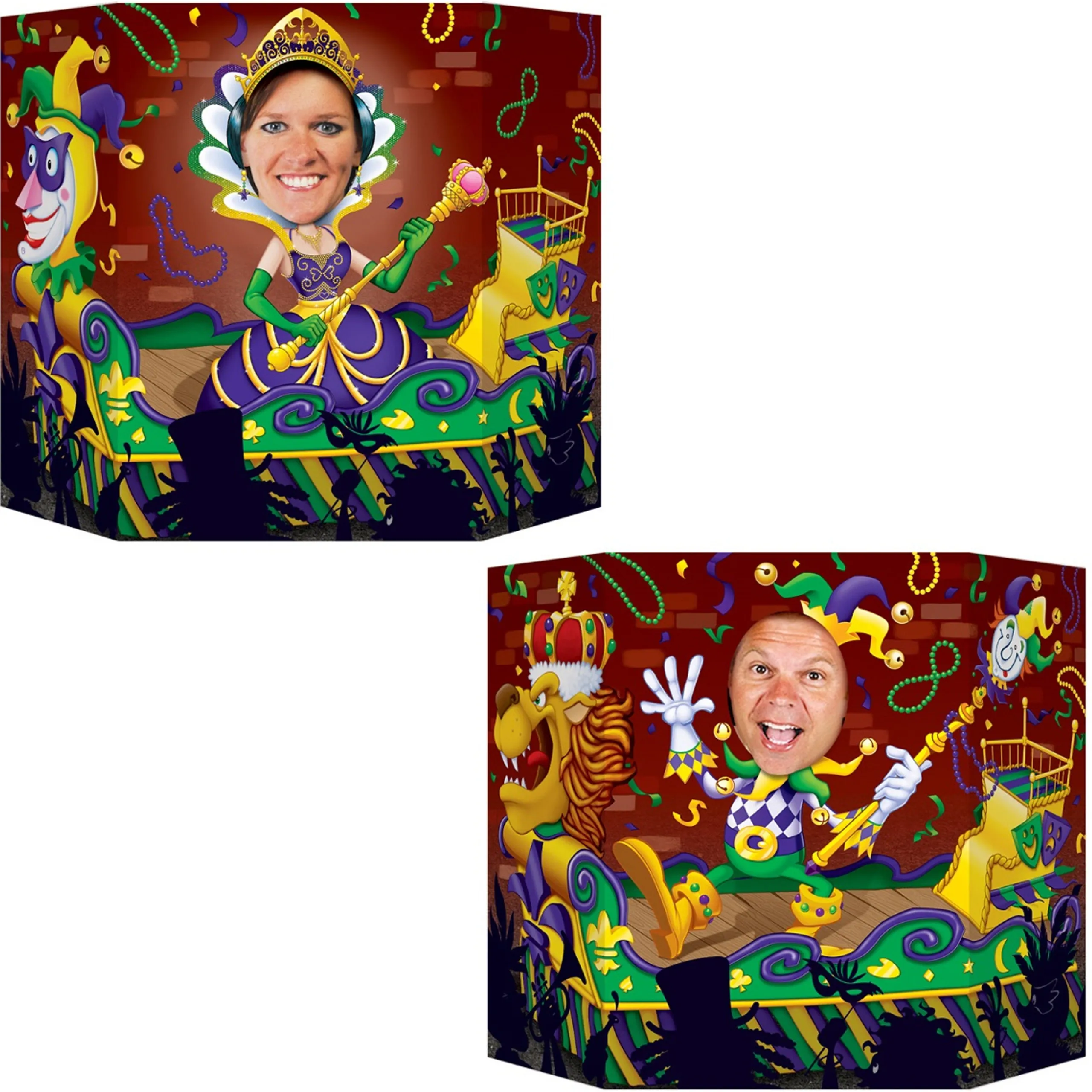 Party Central Pack Of 6 Vibrantly Colored Mardi Gras Photo Props 37'