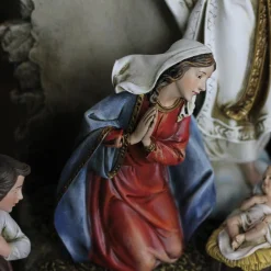 Nativities*Roman 7-Piece Brown Joseph's Studio Nativity With Back Wall Christmas Table Top Decoration 12