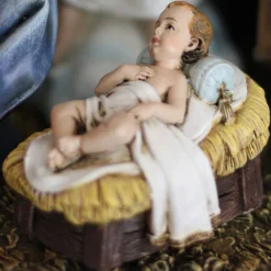 Nativities*Roman 7-Piece Brown Joseph's Studio Nativity With Back Wall Christmas Table Top Decoration 12