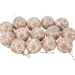 Northlight Balls>14-Piece Brown Snowflake Decoupage Christmas Ball Ornament Set, 2.25" (60Mm)