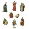 Nativities*Northlight 8-Piece Green And Red Jewel Tone Inspirational Religious Christmas Nativity Figurine Set 12.25"