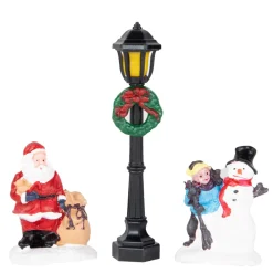 Christmas Villages*Northlight 10-Piece Led Lighted Houses And Trees Christmas Village Display Set