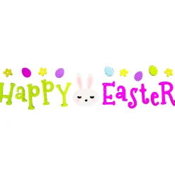 Northlight 21-Piece Pink And Green Happy Easter Spring Gel Window Clings