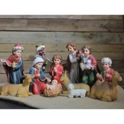 Nativities*Northlight 12-Piece Red And Beige Religious Children's First Christmas Nativity Set 8