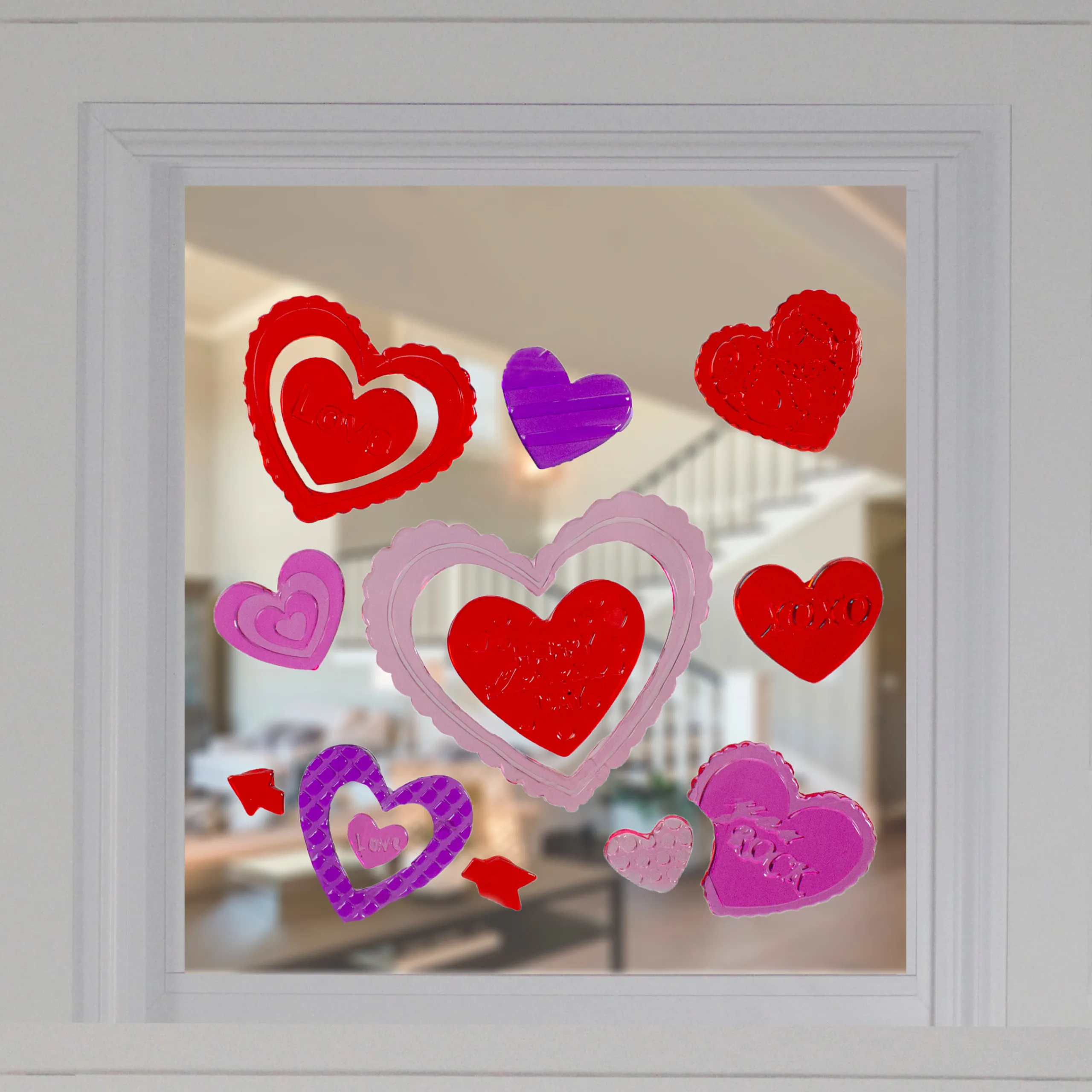 Northlight 14-Piece Red And Pink Heart Valentine's Day Gel Window Clings