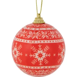 Northlight Balls></noscript>14-Piece Red And White Nordic Decoupage Christmas Ball Ornament Set, 2.25