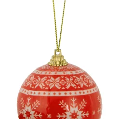 Northlight Balls></noscript>14-Piece Red And White Nordic Decoupage Christmas Ball Ornament Set, 2.25