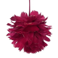 Northlight Balls></noscript>Pink And Gold Glitter Tipped Feather Hanging Christmas Ball Ornament 5.5