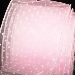 The Ribbon People Pink Polka Dotted Wired Craft Ribbon 2.5" X 40 Yards