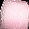The Ribbon People Pink Polka Dotted Wired Craft Ribbon 1.5" X 80 Yards