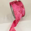 The Ribbon People Pink Roses Valentine's Day Wired Craft Ribbon 2" X 20 Yards