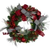 Pre-Lit Wreaths*Northlight Pre-Lit Decorated Plaid And Houndstooth Artificial Christmas Wreath - 24-Inch, Warm White Lights