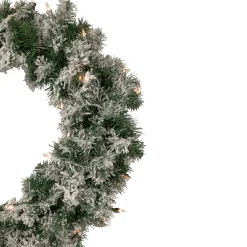 Pre-Lit Wreaths*Northlight Pre-Lit Flocked Victoria Pine Artificial Christmas Wreath - 24-Inch, Clear Lights