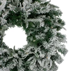 Pre-Lit Wreaths*Northlight Pre-Lit Flocked Winfield Fir Artificial Christmas Wreath - 36-Inch, Warm White Led Lights