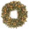 Frosted, Flocked, Iced Wreaths*National Tree Company Pre-Lit Frosted Bristle Pine Artificial Christmas Wreath, 24-Inch, White Lights