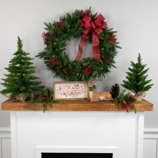 Pre-Lit Wreaths*Northlight Pre-Lit Green Mixed Rosemary Emerald Angel Pine Artificial Christmas Wreath - 30-Inch, Clear Lights