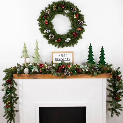 Pre-Lit Wreaths*Northlight Pre-Lit Led Canadian Pine Artificial Christmas Wreath, 30-Inch, Multicolor Lights