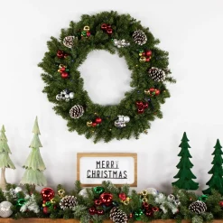 Pre-Lit Wreaths*Northlight Pre-Lit Led Canadian Pine Artificial Christmas Wreath, 30-Inch, Multicolor Lights