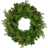 Pre-Lit Wreaths*Northlight Pre-Lit Mixed Winter Berry Pine Artificial Christmas Wreath - 24-Inch, Clear Lights