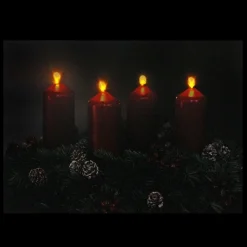 Wall & Door Decorations*Northlight Pre-Lit Red And Black Led Flickering Candle Christmas Wall Art 12" X 15.75"