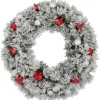 Traditional Pine Wreaths*Northlight Pre-Lit Snowy Bristle Pine Artificial Christmas Wreath, 30-Inch, Warm White Lights