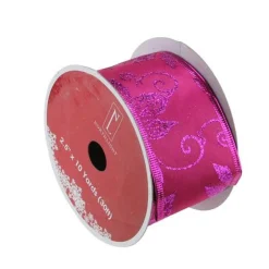 Ribbon*Northlight Purple And Pink Shimmering Wired Christmas Craft Ribbon 2.5" X 10 Yards