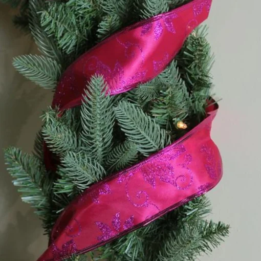 Ribbon*Northlight Purple And Pink Shimmering Wired Christmas Craft Ribbon 2.5" X 10 Yards