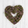 Northlight Purple Moss And Green Twig Valentine's Day Heart Wreath, 14.5-Inch, Unlit