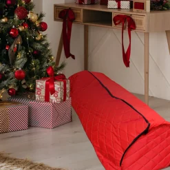 Tree Storage*Northlight Quilted Red Rolling Christmas Tree Storage Bag For Trees Up To 7.5Ft