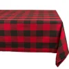 Linens*CC Home Furnishings Red And Black Buffalo Plaid Christmas Rectangular Tablecloth 60" X 84"