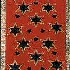 The Ribbon People Red And Black Embossed Star Wired Trimmed Craft Ribbon 2.5" X 20 Yards