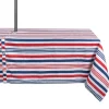 CC Home Furnishings Red And Blue Patriotic Striped Rectangular Tablecloth With Zipper 60" X 120"