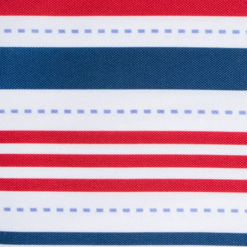 CC Home Furnishings Red And Blue Patriotic Striped Rectangular Tablecloth With Zipper 60" X 120"