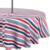CC Home Furnishings Red And Blue Patriotic Striped Round Tablecloth With Zipper 52"