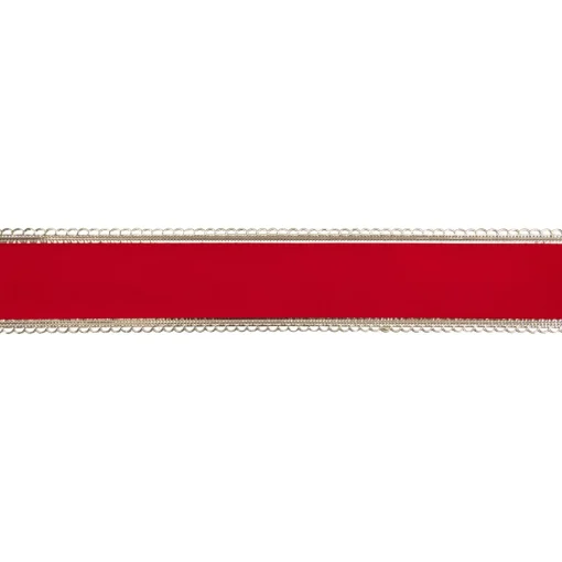 Ribbon*Northlight Red And Gold Velvet Christmas Wired Craft Ribbon 2.5" X 10 Yards